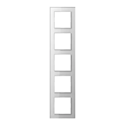 JUNG Glasrahmen 5-fach AC585GLWW | Serie A 500 | Echtglas | waagerecht & senkrecht | 84x368 mm | alpinweiß