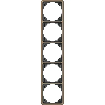 Jung Rahmen 5-fach CD585GB CD500 | Abdeckrahmen Unterputz | Aluminium eloxiert | waagerecht/ senkrecht | gold-bronze