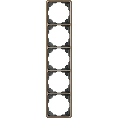 Jung Rahmen 5-fach CD585GB CD500 | Abdeckrahmen Unterputz | Aluminium eloxiert | waagerecht/ senkrecht | gold-bronze