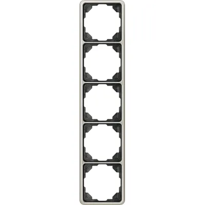 JUNG Rahmen 5-fach CD585PT CD500 | Abdeckrahmen Aluminium eloxiert | waagerecht & senkrecht | IP20 | platin