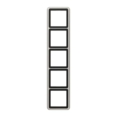 JUNG Rahmen 5-fach CD585PT CD500 | Abdeckrahmen Aluminium eloxiert | waagerecht & senkrecht | IP20 | platin