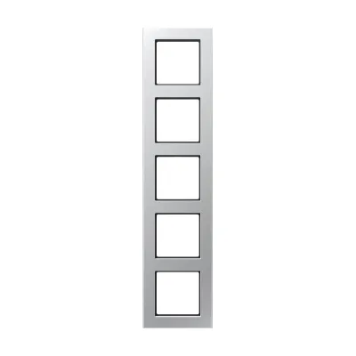 JUNG Rahmen 5-fach A5585BFAL | Abdeckrahmen waagerecht/ senkrecht Serie A 550 | Thermoplast lackiert | Aluminium