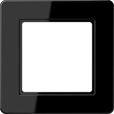 JUNG Rahmen 1-fach AF581BFSW | Einbaurahmen Serie A/A Flow | waagerecht & senkrecht | Thermoplast glänzend | schwarz