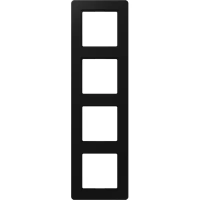 JUNG Rahmen 4-fach AF584BFSWM | A flow Serie | Einbaurahmen | Thermoplast | waagerecht & senkrecht | graphitschwarz matt