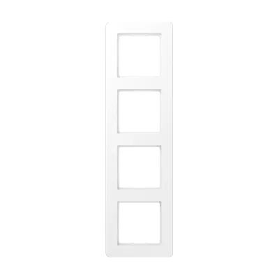 JUNG Rahmen 4fach AF584BFWWM | A flow Serie | waagerecht & senkrecht | Thermoplast matt | schneeweiß | 85x298 mm