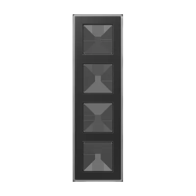 JUNG Glasrahmen 4fach AV584GLMSW | Unterputzrahmen Serie A | Glas matt satiniert | IP20 | 90x303 mm | schwarz
