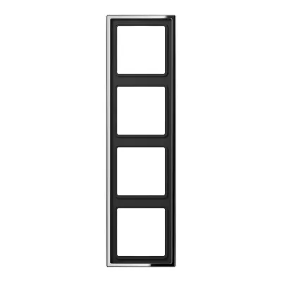 JUNG Rahmen 4-fach GCR2984 | Einbaurahmen Metall glanzchrom | waagerecht & senkrecht | 81x294 mm | Chrom