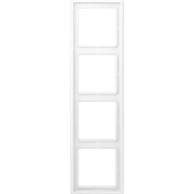 JUNG Rahmen 4-fach LS984WWM | Unterputz Einbaurahmen | Duroplast matt | IP44 | waagerecht & senkrecht | schneeweiß