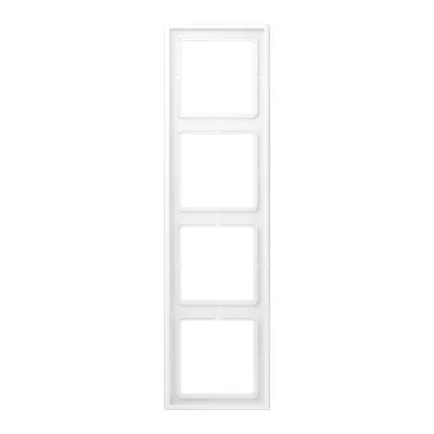JUNG Rahmen 4-fach LS984WWM | Unterputz Einbaurahmen | Duroplast matt | IP44 | waagerecht & senkrecht | schneeweiß