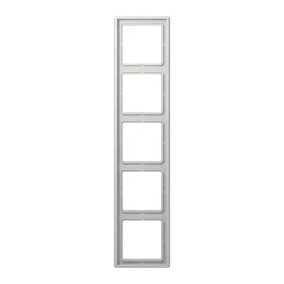 JUNG Rahmen 5-fach LS 985 LG | Abdeckrahmen waagerecht & senkrecht | Duroplast | IP44 | 81x365 mm | lichtgrau