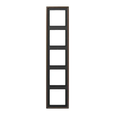 JUNG Rahmen 5-fach ME2985AT | Unterputz | Metall matt | waagerecht/ senkrecht | IP44 | Messing antik