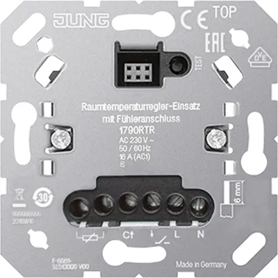 JUNG Raumtemperaturregler-Einsatz 1790 RTR | 230V | 16A | Unterputz | mit Fühleranschluss | PWM | 3600W | Metall