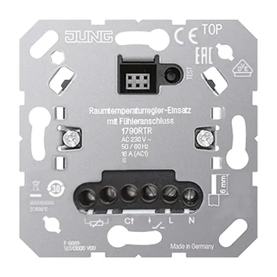 JUNG Raumtemperaturregler-Einsatz 1790 RTR | 230V | 16A | Unterputz | mit Fühleranschluss | PWM | 3600W | Metall