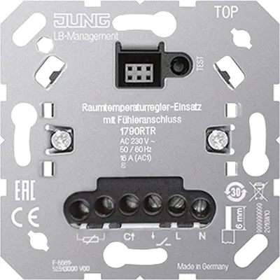 JUNG Raumtemperaturregler-Einsatz 1790 RTR | 230V | 16A | Unterputz | mit Fühleranschluss | PWM | 3600W | Metall