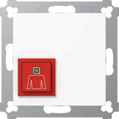 JUNG Ruftaster NRSAS0834RTWW | Notruf-Taster AS 500 | Schraubbefestigung | Thermoplast | 24V DC | alpinweiß RAL 9010