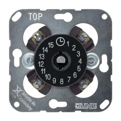 JUNG Schaltuhr 2-polig 11015 | Zeitschaltuhr mechanisch Unterputz | 0-15 Min Timer | 16 AX 250V | anthrazit