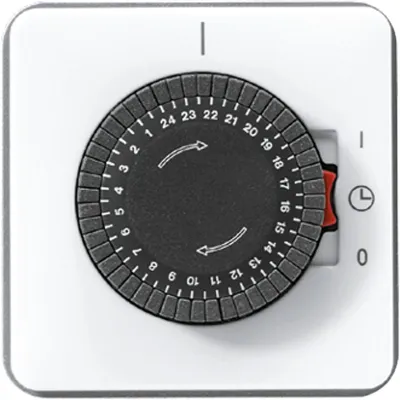 JUNG Zeitschaltuhr CD5024WW | Unterputz | mechanisch | 16AX 250V | alpinweiß | IP20 | Thermoplast
