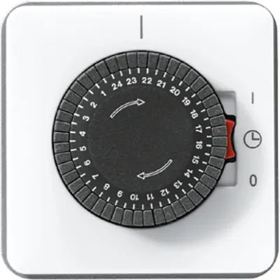 JUNG Zeitschaltuhr CD5024WW | Unterputz | mechanisch | 16AX 250V | alpinweiß | IP20 | Thermoplast