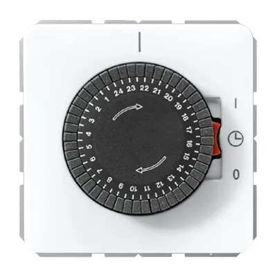 JUNG Zeitschaltuhr CD5024WW | Unterputz | mechanisch | 16AX 250V | alpinweiß | IP20 | Thermoplast