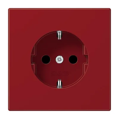 JUNG SCHUKO-Steckdose LS 1521 BF RT | Unterputz | 16A 250V | Schraubklemmen | Thermoplast | Rot RAL 3003 | IP2X
