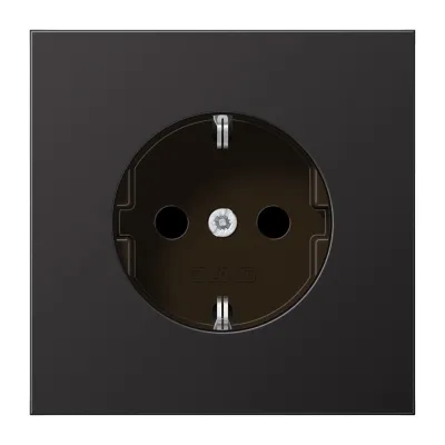 JUNG SCHUKO Steckdose AL1521D | Unterputz | 16A 250V | Aluminium matt | Schraubklemmen | IP20 | dark