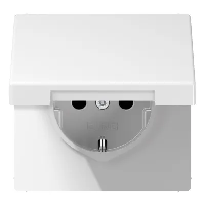 JUNG SCHUKO Steckdose LS1520BFKIKLWW | Unterputz IP44 | Klappdeckel | erhöhter Berührungsschutz | Thermoplast weiß