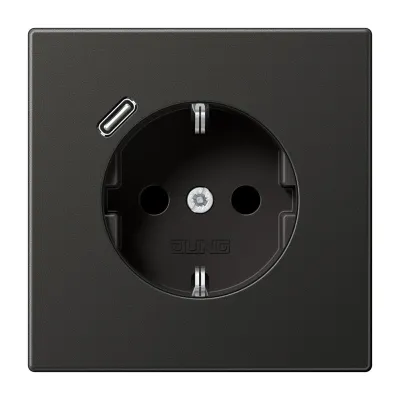 JUNG SCHUKO Steckdose AL 1520-18 C AN | 1x USB-C Port | Unterputz | Quick Charge | 16A 250V | matt | anthrazit