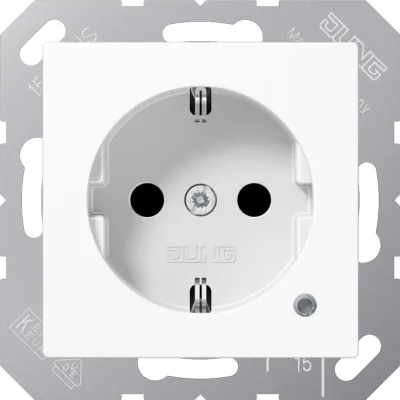 JUNG SCHUKO-Steckdose A 1520 BFKO WW | Unterputz | 16A 250V | LED-Anzeige | Berührungsschutz | Thermoplast | weiß