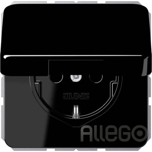 Bild: Jung SCHUKO-Steckdose 16 A 250V m.Klappdecke CD 1520 BFKL SW