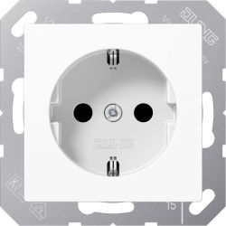 JUNG SCHUKO Steckdose 16A 250 V, alpinweiß A 1521 WW