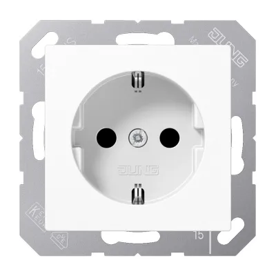 JUNG SCHUKO Steckdose A 1521 WW | Unterputz | 16A 250V | CEE 7/3 Typ F | Duroplast | IP20 | alpinweiß RAL 9016