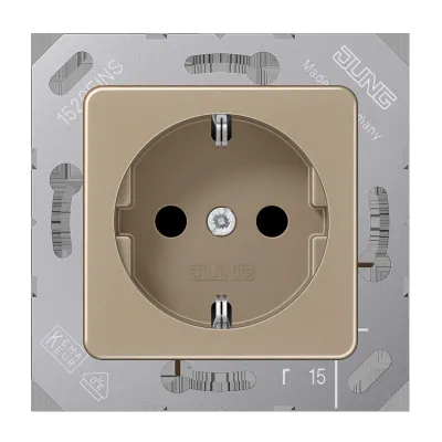 JUNG SCHUKO Steckdose CD5120BFBB | 16A 250V | Unterputz | bruchsicher | Thermoplast glänzend | 50x50mm | beige