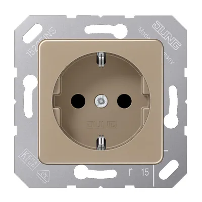 JUNG SCHUKO Steckdose CD5120BFBB | 16A 250V | Unterputz | bruchsicher | Thermoplast glänzend | 50x50mm | beige