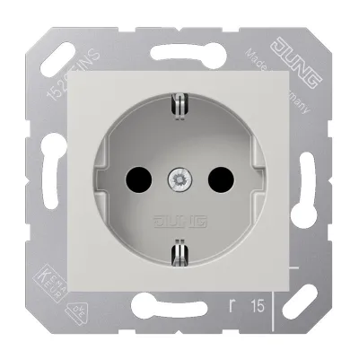 JUNG SCHUKO Steckdose CD5120BFLG | Unterputz | 16A 250V | bruchsicher | 50x50mm | halogenfrei | grau RAL 7035