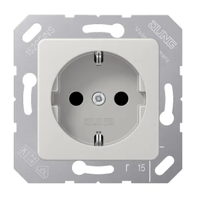 JUNG SCHUKO Steckdose CD5120BFLG | Unterputz | 16A 250V | bruchsicher | 50x50mm | halogenfrei | grau RAL 7035