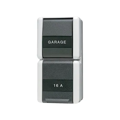 JUNG Steckdosen-Schalter-Kombination 876NAW WG800 | SCHUKO 16A 250V | Wechselschalter | Aufputz IP44 | Grau Anthrazit