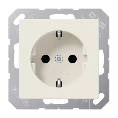 JUNG SCHUKO Steckdose A1520BF | 16A 250V Unterputz | bruchsicher Thermoplast | Federklemmen | cremeweiß glänzend