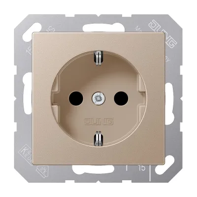 JUNG SCHUKO-Steckdose A 1520 CH | Unterputz | 16A 250V | Federklemmen | Duroplast | glänzend | champagner