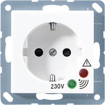 JUNG SCHUKO-Steckdose A 521 UF WW | Überspannungsschutz | 16A 250V | Schraubklemme | UP | Funktionsanzeige | alpinweiß