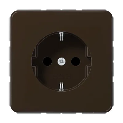 JUNG SCHUKO Steckdose CD1520BFBR | 16A 250V | bruchsicher | Thermoplast | Unterputz | Federklemmen | glänzend | braun