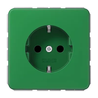 JUNG SCHUKO Steckdose CD1520BFGN | 16A 250V | bruchsicher | Unterputz | Federklemmen | Thermoplast | grün RAL 6029