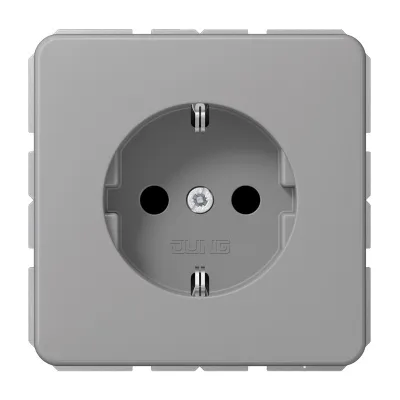 JUNG SCHUKO Steckdose CD1520GR | Unterputz | 16A 250V | Federklemmen | Duroplast glänzend | halogenfrei | grau