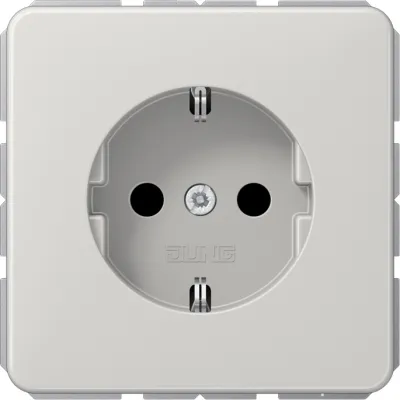 JUNG SCHUKO-Steckdose CD1520LG | Unterputz | 16A 250V | Federklemmen | Duroplast | glänzend | lichtgrau RAL 7035