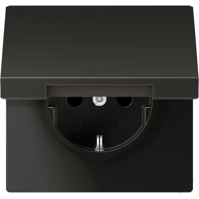 JUNG SCHUKO Steckdose AL1520KLAN | Unterputz | Klappdeckel | IP44 | Aluminium matt | Federklemmen | anthrazit