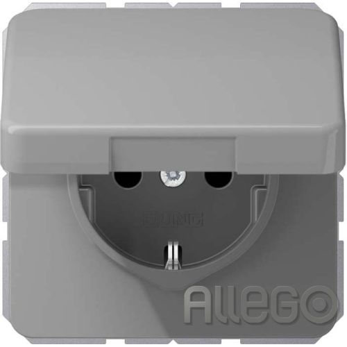 Bild: Jung SCHUKO-Steckdose 16A 250V Klappdeckel CD 1520 BFKL GR