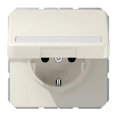 JUNG SCHUKO Steckdose CD1520BFNAKL | Unterputz | IP44 | Klappdeckel | 16A | Federklemmen | cremeweiß