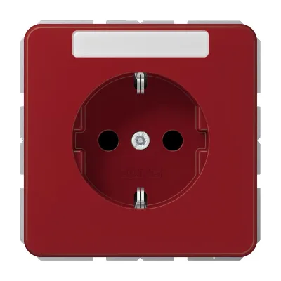 JUNG SCHUKO Steckdose CD1520BFKINART | Unterputz | 16A 250V | erhöht Berührungsschutz | Schriftfeld | bruchsicher | rot