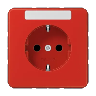 JUNG SCHUKO Steckdose CD1520BFKINART | Unterputz | 16A 250V | erhöht Berührungsschutz | Schriftfeld | bruchsicher | rot