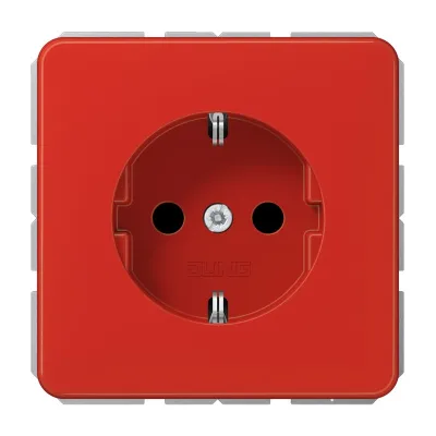 JUNG SCHUKO Steckdose CD1520BFKIRT | Unterputz 16A 250V | Federklemmen | Berührungsschutz | bruchsicher | rot