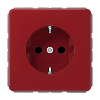 JUNG SCHUKO Steckdose CD1520BFKIRT | Unterputz 16A 250V | Federklemmen | Berührungsschutz | bruchsicher | rot
